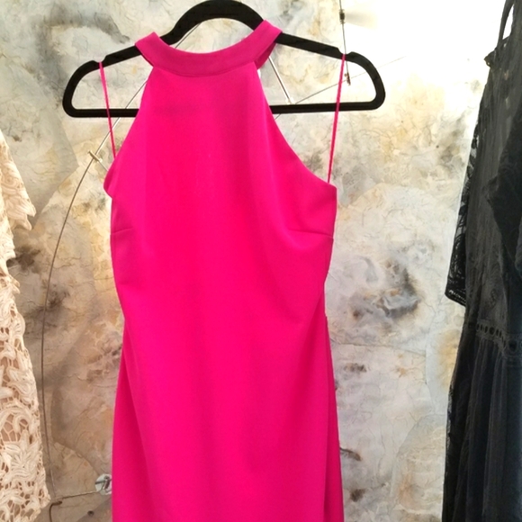 Fuchsia mini low back cut out dress - Picture 5 of 8